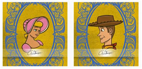 Illustrator Does Portrait Series For Disney Characters Who Pair