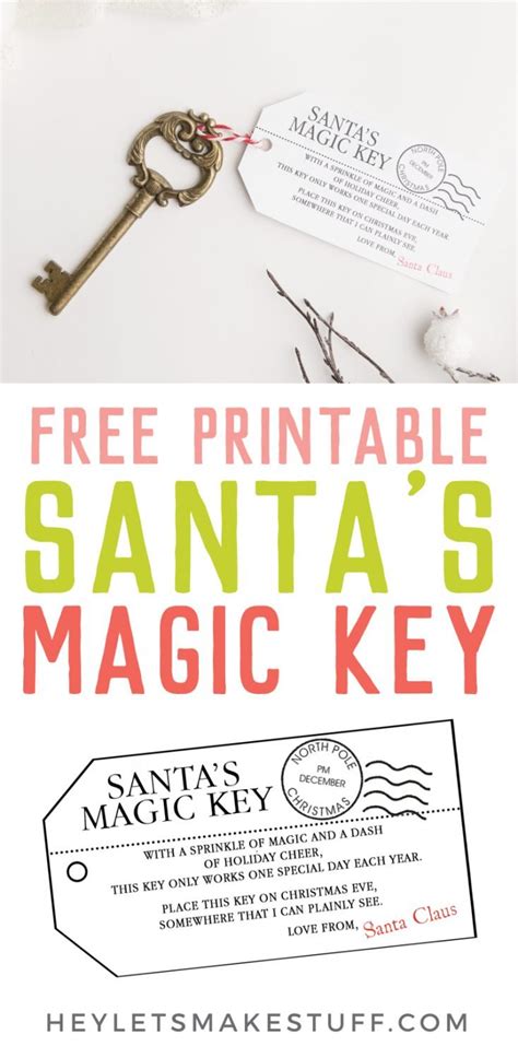 Free Printable Santas Magic Key Poem Printable Minimalist Blank