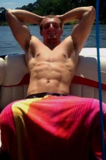 Shirtless Male Beefcake Muscular Hunk Arm Pits Boating Jock Dude Photo