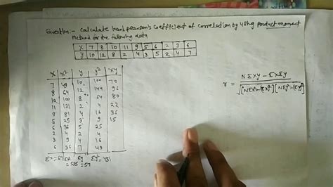 Karl Pearson Correlation Coefficient Solve Question Product Moment