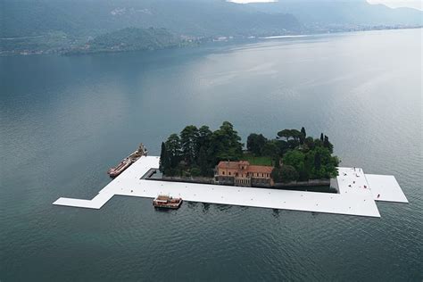 Christos Floating Piers Near Completion In Lake Iseo Italy