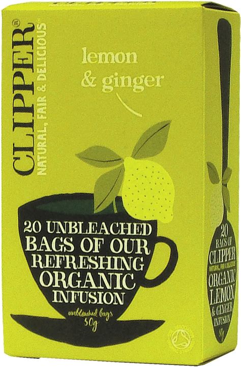 Clipper Organic Lemon Ginger Tea Bags 20 Each Amazon Co Uk Grocery