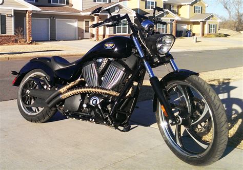Pipes, motor, and plastic are all painted black for a sinister appearance. FRISCO H-BOMB BARS FOR VICTORY 8 BALL, HIGH BALL Victory ...