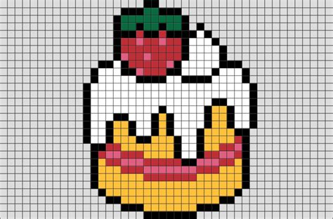 Simple Pixel Art On Grid Food