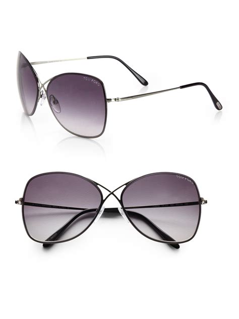 Tom Ford Colette Rimless Oversized Aviator Sunglasses In Metallic Lyst