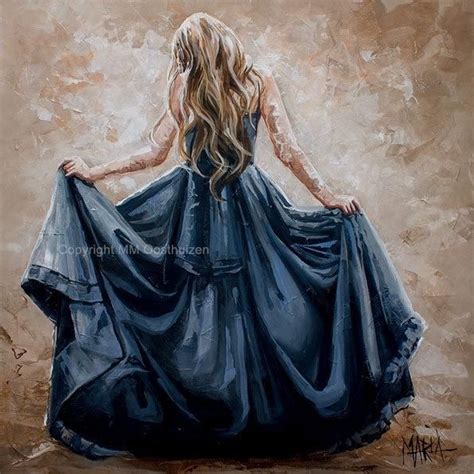M18017 Lady In Blue Painting Of Girl Canvas Art Painting Art
