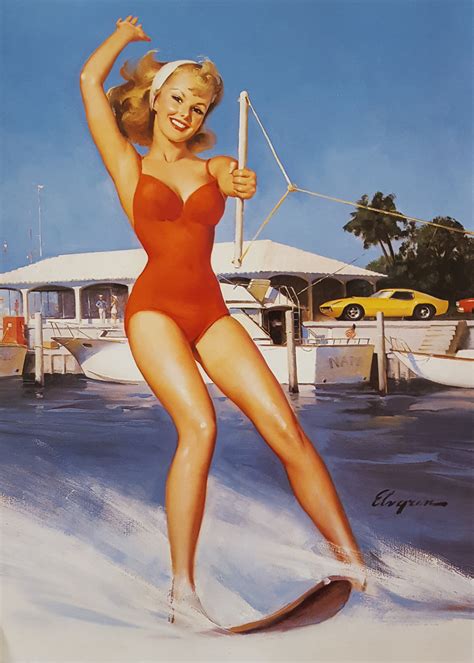 Vintage 1950 S Gil Elvgren Double Sided Pin Up Girl Litho Print EBay