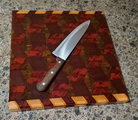Thick Exotic 3d End Grain Wood Cutting Board Bocote Maple Etsy