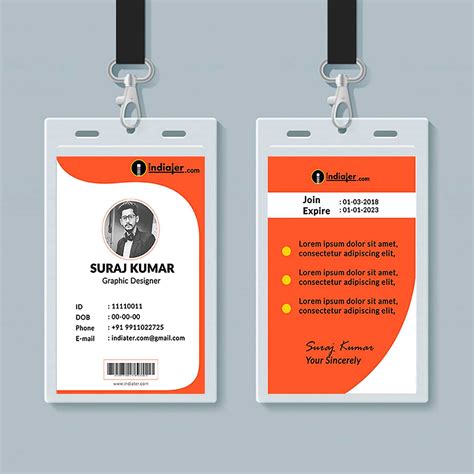 Vertical Id Card Template Psd Free Download Akppi