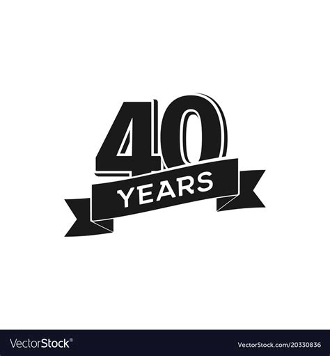 40 Years Anniversary Logotype Isolated Royalty Free Vector