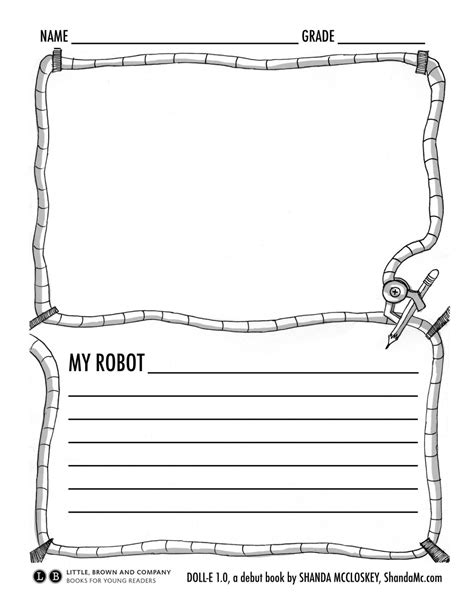 “my Robot” Write And Illustrate Activity Shanda Mccloskey Children