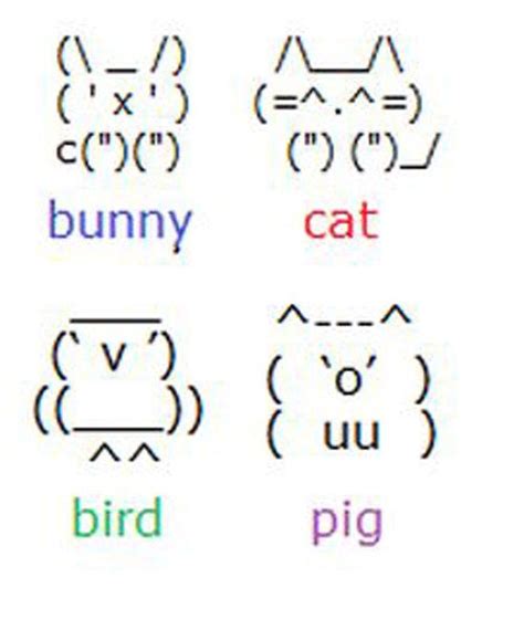 How To Make Emoticon Animals Out Of Punctuation Cool Text Symbols