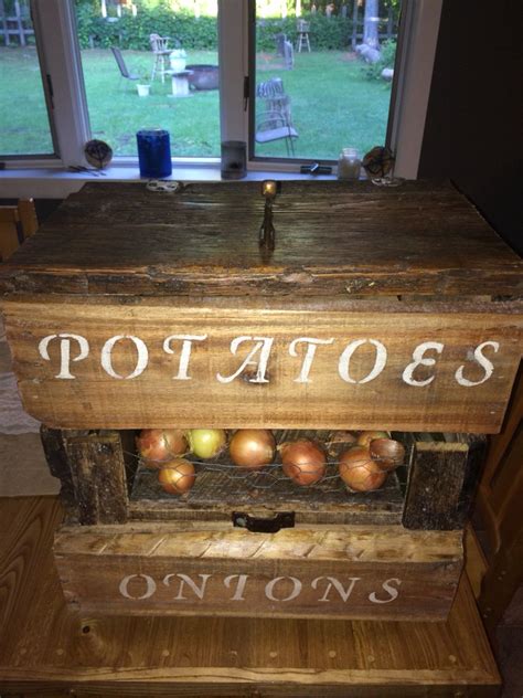 Potato And Onions Bin From Old Barn Wood Old Barn Wood Potato And