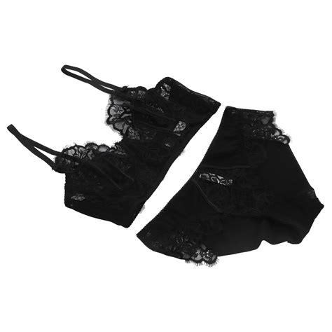 lyumo unlined underwire lace set lace set underwear floral strap v neck sheer panty set for
