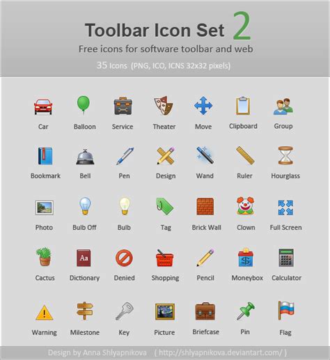 Toolbar Icon Set 2 By Shlyapnikova On Deviantart