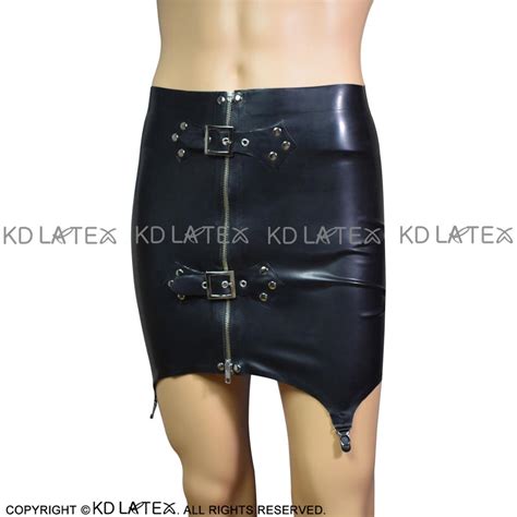 Black Sexy Latex Skirt With Suspenders Belts Lacing At Back Rubber