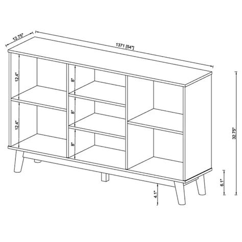 Project 62 Amherst Mid Century Modern Horizontal Bookcase Book Place Box