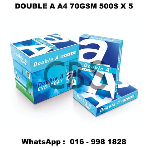 Double A A4 Paper 70gsm 500sheets White Printing Photocopy Cetak Copy