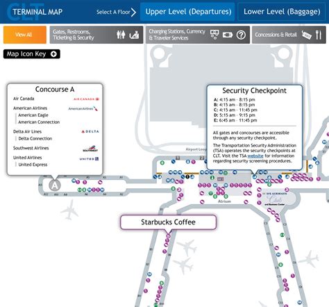 Exploring Charlotte Airport Terminal Map In 2023 Map Of The Usa