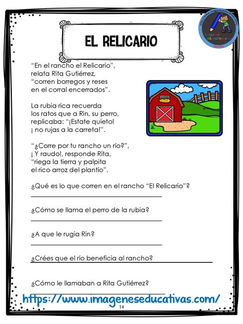 Cuaderno comprensión lectora 14 Imagenes Educativas