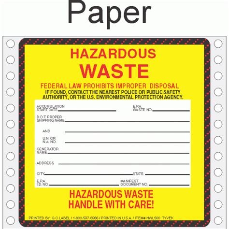 Printable Hazardous Waste Label Template Philippines