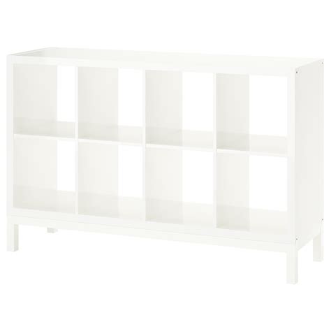 Kallax Shelving Unit With Underframe High Glosswhitewhite 147x94 Cm