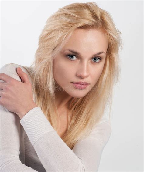 Portrait Of A Beautiful Blonde Woman Stock Image Image Of Happy Face