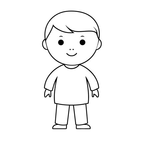 Little Boy Coloring Page Outline Sketch Drawing Vector Wing Drawing
