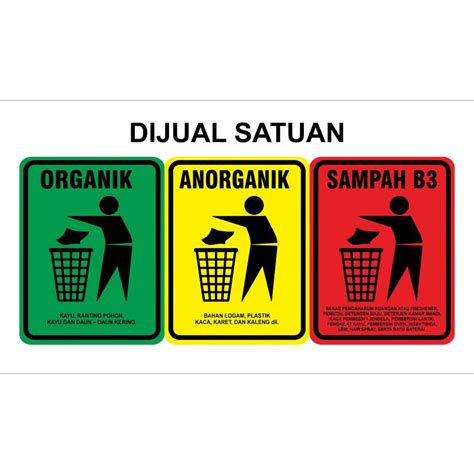Jual STIKER VINYL SAMPAH ORGANIK ANORGANIK B3 13X17CM Shopee Indonesia