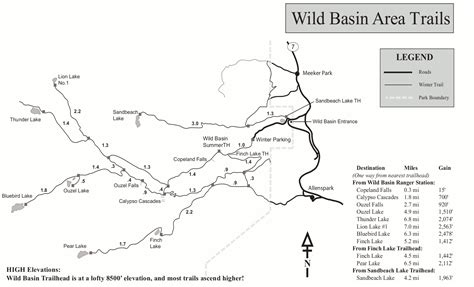 Estes Park Hiking Trail Map Travelsfinderscom