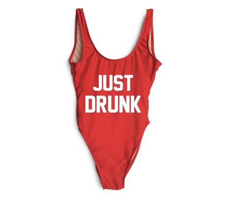Just Drunk 2017 New Summer Sexy Letter Printed Womens One Piece Swimsuit Harness Bikinis
