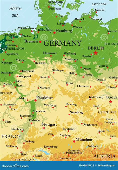 Cartina Fisica Della Germania Da Stampare