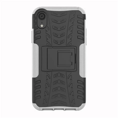 Hybrid Rugged Iphone Xr Kickstand Shockproof Case White