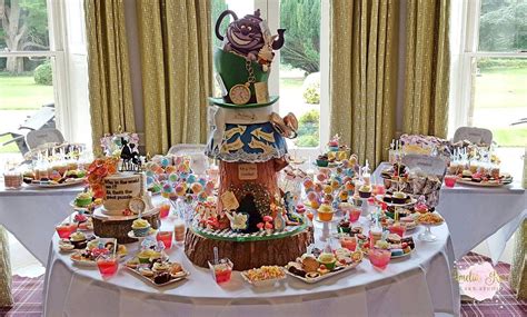 Alice In Wonderland Dessert Table Cake By Amelia Rose Cakesdecor