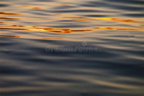 Calm Sea Wave Sunset View Blue Water Ocean Stock Image