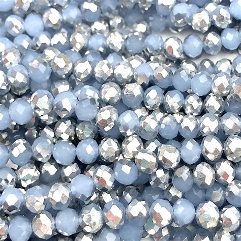 Beads Online Australia Rondelle 4x6mm Imperial Crystal Bead Rondelle 4x6mm 85 Opaque Blue