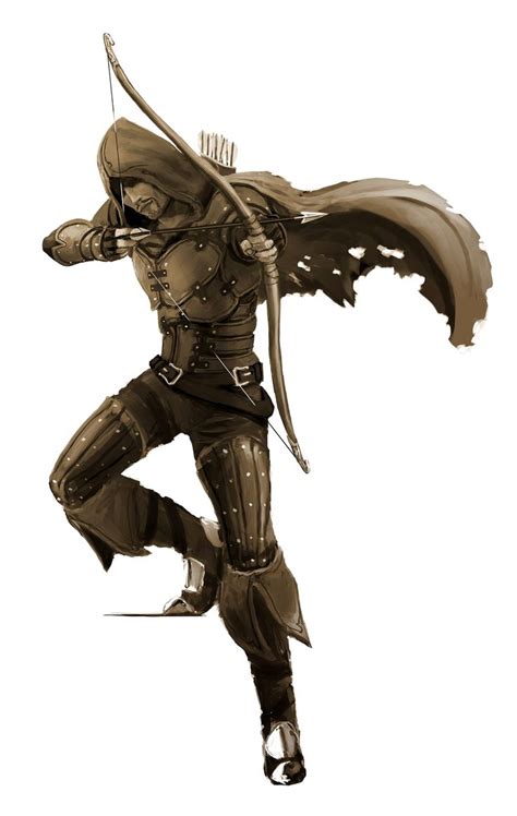 Human Male Rogue Archer Pathfinder PFRPG DND D D D20 Fantasy Archer