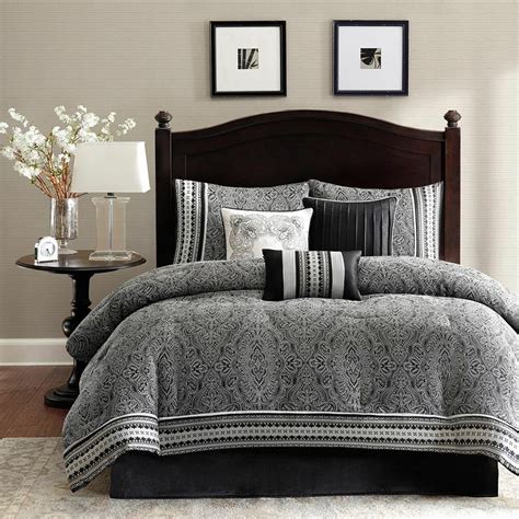 See more ideas about comforter sets, bedding sets, black comforter. BEAUTIFUL ELEGANT RICH MODERN GREY BLACK WHITE COMFORTER ...