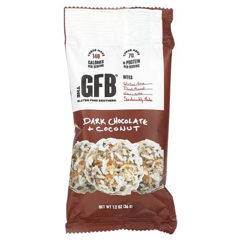 The Gfb Gluten Free Bites Dark Chocolate Coconut Packs Oz