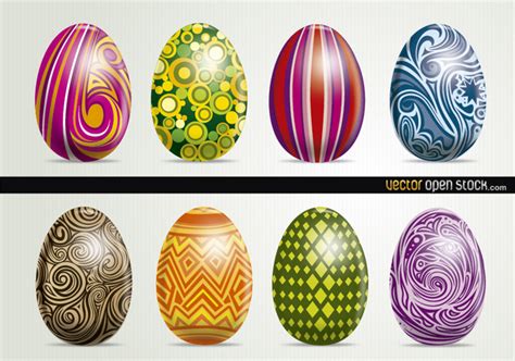 Free Vectors Beautiful Artistic Easter Eggs Vector Open