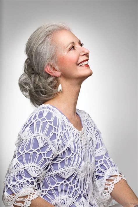 Elegant Updo Hairstyle Beautiful Gray Hair Grey Hair Inspiration Silver Haired Beauties
