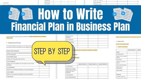 How To Write Financial Plan For Business Plan Step By Step Youtube