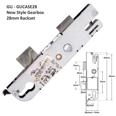 Gu New Style Gearbox For Multipoint Door Lock 28mm Backset 92 Pz Jcp