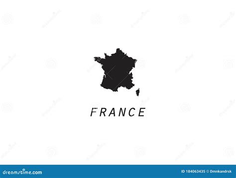 France Outline Map National Borders Stock Vector Illustration Of