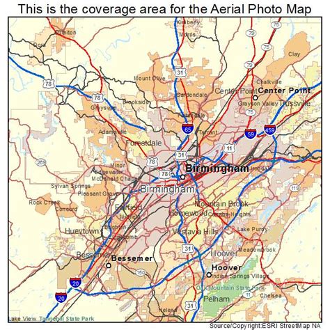 Aerial Photography Map Of Birmingham Al Alabama