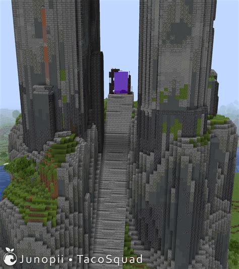 Minecraft Build Of A Large Stone Structure Consisting Of 2 Pillars Tall