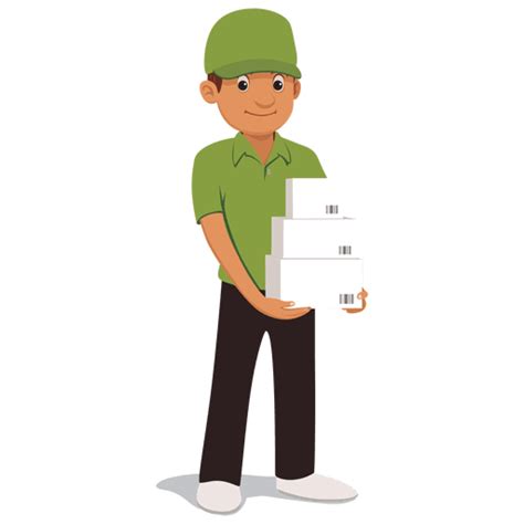 Parcel Delivery Man Cartoon Transparent Png And Svg Vector File