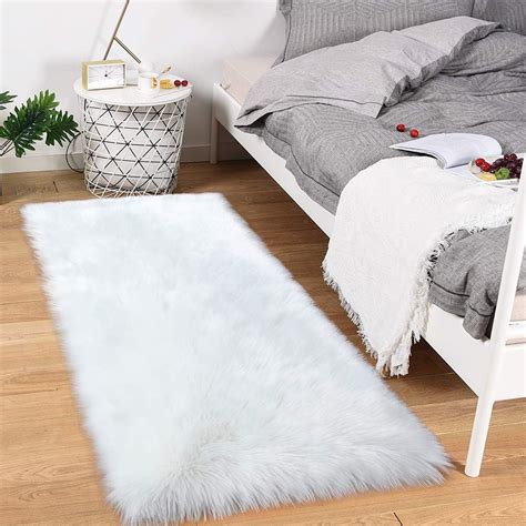 Noahas Luxury Fluffy Rugs Bedroom Furry Carpet Bedside Faux Fur