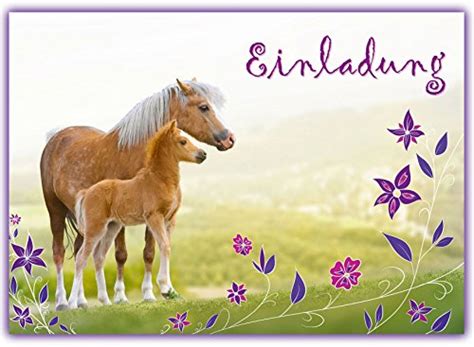 Einladungskarten online gestalten, bestellen und drucken! 12 Pferde Einladungskarten zum Kindergeburtstag ...