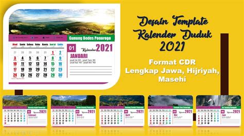 Desain Template Kalender 2021 Untuk Meja Dinding Form